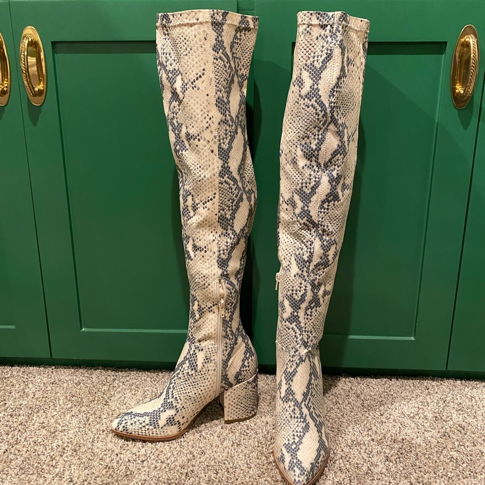 COPY - Steve Madden over knee natural snake boot